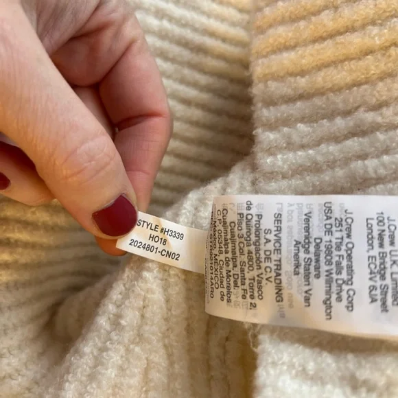 Madewell Northfield Mockneck Sweater Women's Medium Antique Cream Ribbed Soft - Picture 6 of 14